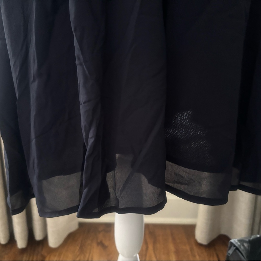 Spartina 449 Navy Long Sleeve V-Neck Drawstring Dress - Picture 10 of 11